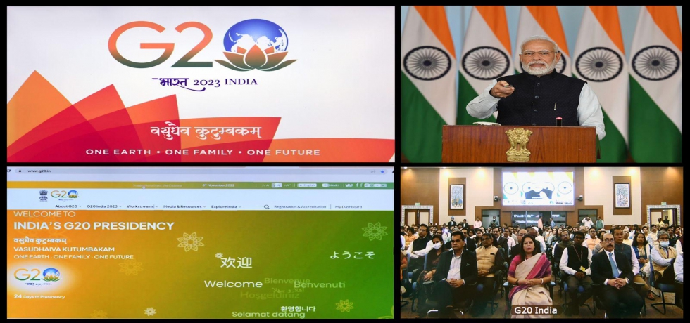 Hon’ble PM Shri Narendra Modi unveiled the logo, theme and website of India’s G20 Presidency  via video conferencing.